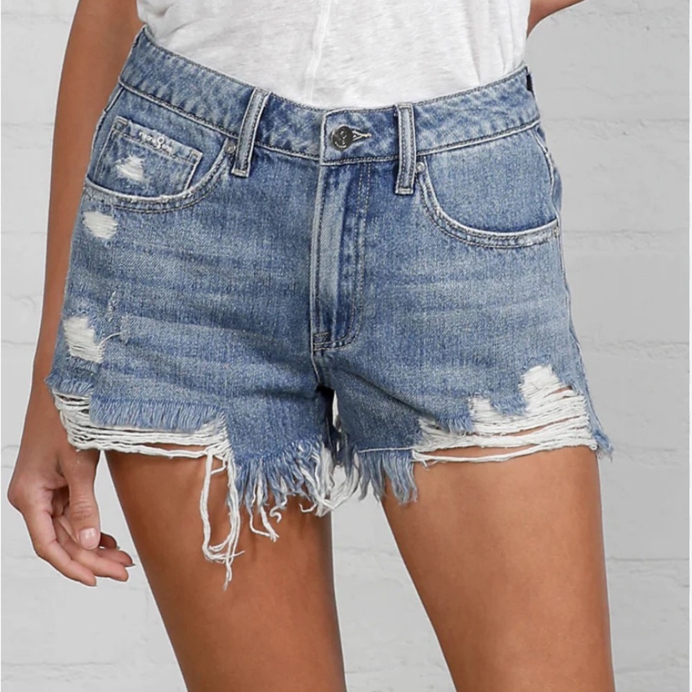 Insane Gene Vicky High Rise Destroyed Denim  Shorts
